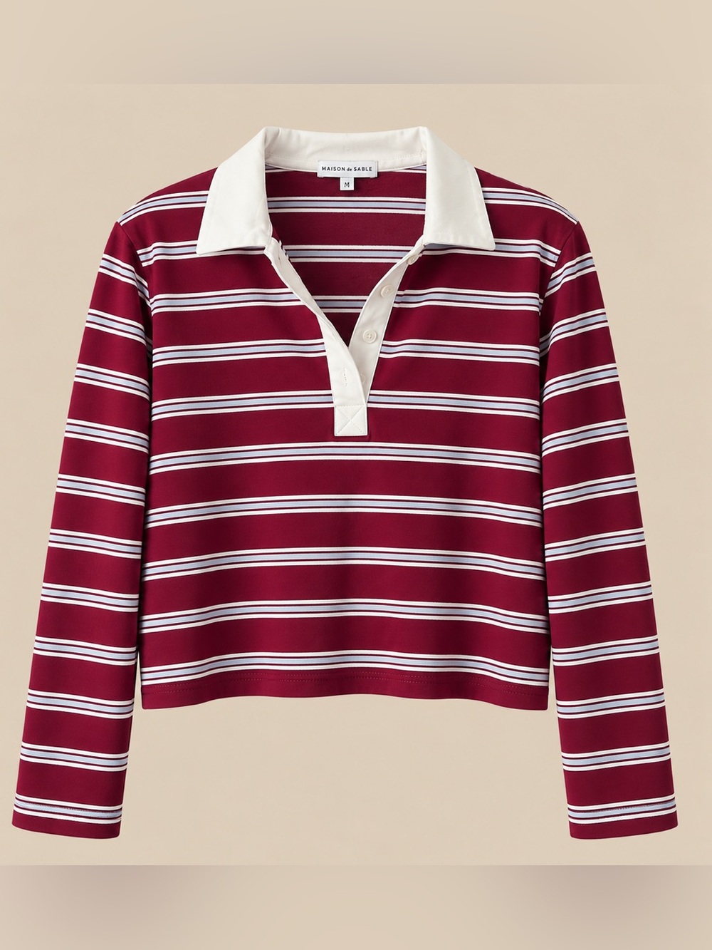 Preppy Collegiate Stripe Cropped Rugby Long sleeve S